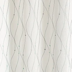 Voilage brodé motif vagues et pois (140x240 cm - Bleu)