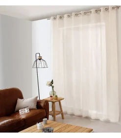 Voilage effet lin grande largeur 300x240cm - 300x240cm - Ecru