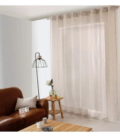 Voilage effet lin grande largeur 300x240cm - 300x240cm - Naturel