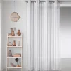 Voilage en Etamine avec Rayures Verticales (140x260 cm - Gris clair)