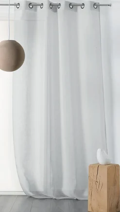 Voilage en lin Linder L.145 x H.260 cm gris perle