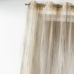 Voilage en organza multicolore tissé (140x260 cm - Beige)