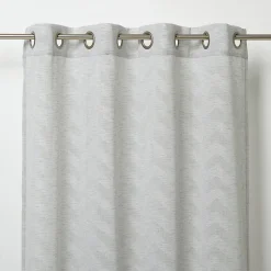 Voilage GoodHome Cormack gris l.140 x H.260 cm