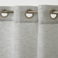 Voilage GoodHome Cormack gris l.140 x H.260 cm