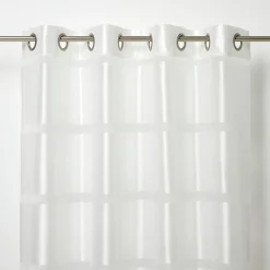 Voilage GoodHome Dokkle blanc l.140 x H.300 cm