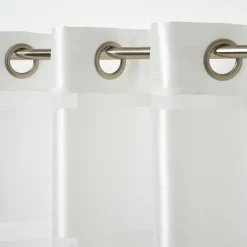Voilage GoodHome Dokkle blanc l.140 x H.300 cm