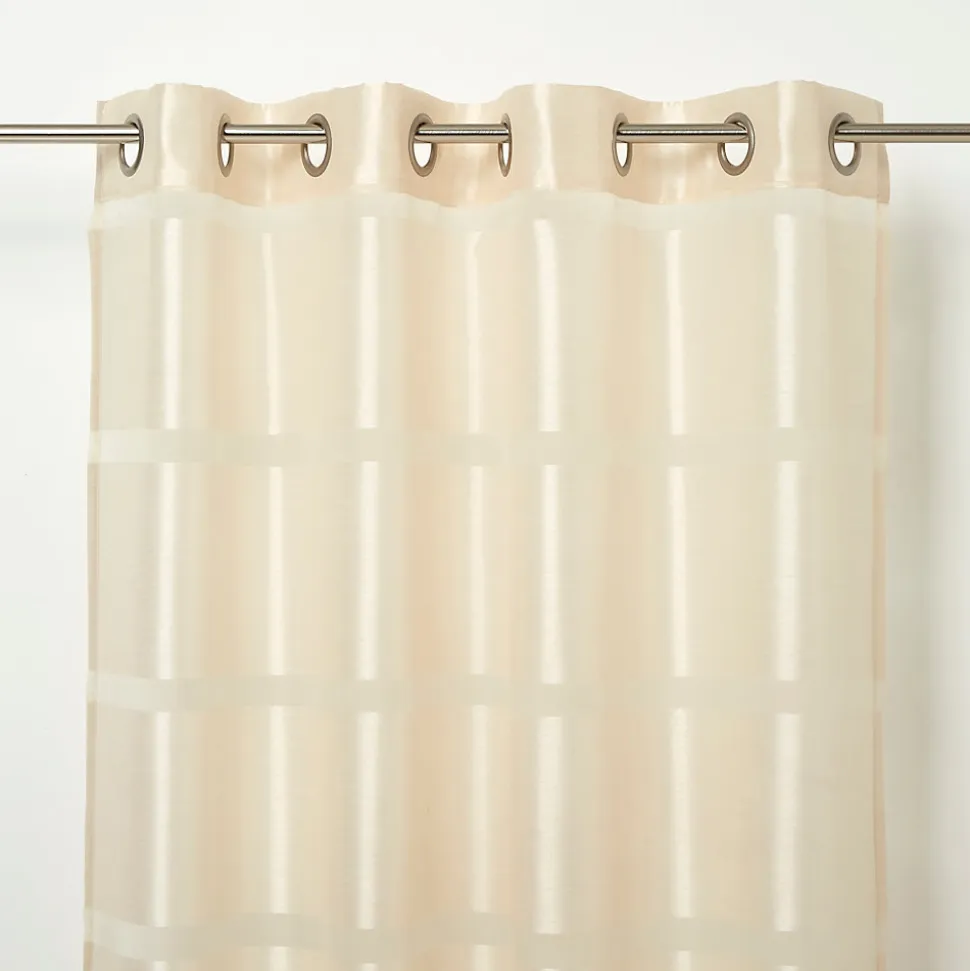 Voilage GoodHome Dokkle coloris naturel l.140 x h.300 cm
