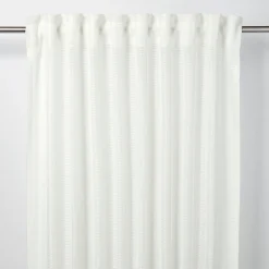 Voilage GoodHome Fola blanc l.140 x H.260 cm