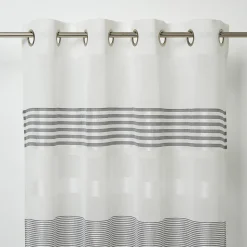 Voilage GoodHome Iris gris l.140 x H.260 cm