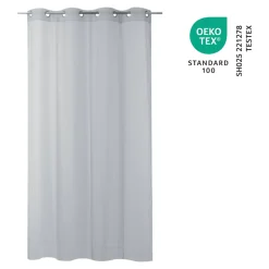 Voilage GoodHome Kymbe gris l.140 x H.260 cm