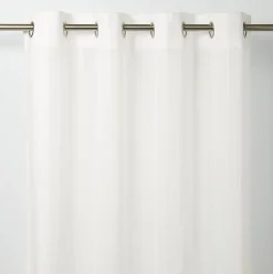 Voilage GoodHome Lota blanc l.140 x H.260 cm