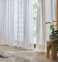 Voilage GoodHome Miri blanc 280 x 260 cm