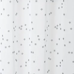 Voilage GoodHome Pyrite blanc motifs gris foncé l.140 x H.260 cm