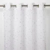 Voilage GoodHome Pyrite blanc motifs argent l.140 x H.260 cm