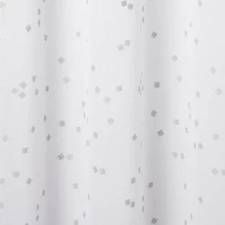 Voilage GoodHome Pyrite blanc motifs argent l.140 x H.260 cm