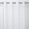Voilage GoodHome Succusa blanc à points l.140 x H.260 cm
