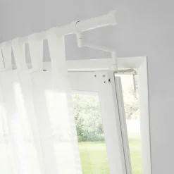 Voilage GoodHome Tolok blanc l.140 x H.260 cm