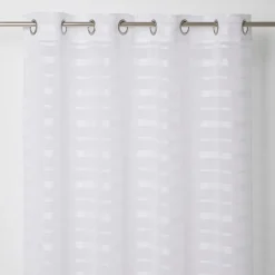Voilage GoodHome Wakea blanc l.140 x H.260 cm