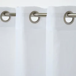 Voilage GoodHome Yena blanc l.140 x H.260 cm