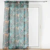 Voilage grande hauteur 140 x 280 cm voile sablé imprimé Tilda Vert