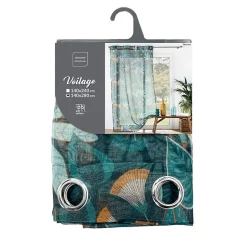 Voilage grande hauteur 140 x 280 cm voile sablé imprimé Tilda Vert