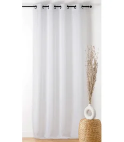 Voilage grande largeur 290x240cm "Boucline" - 290x240cm - Blanc