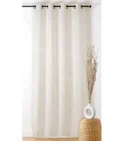 Voilage grande largeur 290x240cm "Boucline" - 290x240cm - Ivoire