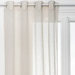 Voilage imprimé Fred beige 140x240cm - Atmosphera