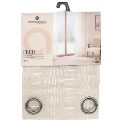 Voilage imprimé Fred beige 140x240cm - Atmosphera