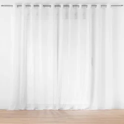 voilage largeur baie vitrée 400 x 240 cm voile sablé Lissea Blanc