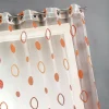 Voilage organza jacquard aux motifs cercles (140x240 cm - Orange)