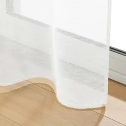 Voilage passe-tringle 90 x 200 cm Voile sablé Lissea Blanc