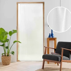 Voilage passe-tringle 90 x 200 cm Voile sablé Lissea Blanc