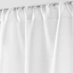 Voilage passe-tringle 90 x 200 cm Voile sablé Lissea Blanc