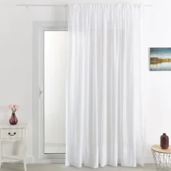 Voilage plombé à galon fronceur (300x245 cm - Blanc)