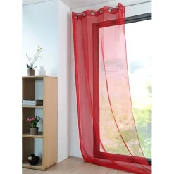 Voilage sablé - Monna - Rouge - 135x260 cm