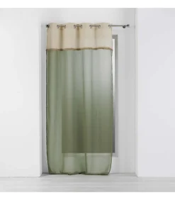 Voilage sablé et vert kaki - 140x240cm - Vert kaki
