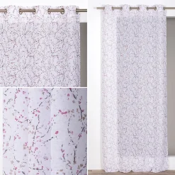 Voilage Sakura rose l.140 x L.240 cm