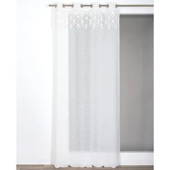 Voilage tamisant à œillet Ylona Rocle l.140 x l.240 cm blanc ivoire