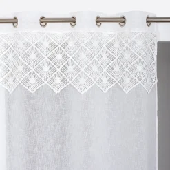 Voilage tamisant à œillet Ylona Rocle l.140 x l.240 cm blanc ivoire