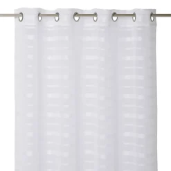 Voilage tamisant à œillets effet jacquard Wakea blanc satin L.260 x l.140cm GoodHome