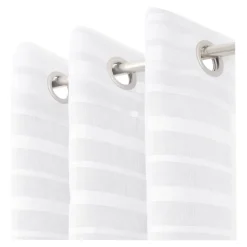 Voilage tamisant à œillets effet jacquard Wakea blanc satin L.260 x l.140cm GoodHome