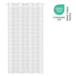 Voilage tamisant à œillets effet jacquard Wakea blanc satin L.260 x l.140cm GoodHome