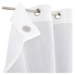 Voilage tamisant à œillets effet lin Howley blanc L.260 x l.140cm GoodHome