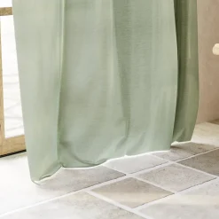 Voilage tamisant à œillets effet lin Tongi vert sauge L.260 x l.140cm GoodHome