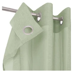 Voilage tamisant à œillets effet lin Tongi vert sauge L.260 x l.140cm GoodHome