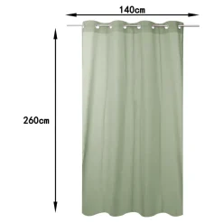 Voilage tamisant à œillets effet lin Tongi vert sauge L.260 x l.140cm GoodHome