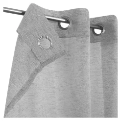 Voilage tamisant à œillets effet lin Howley gris L.260 x l.140cm GoodHome