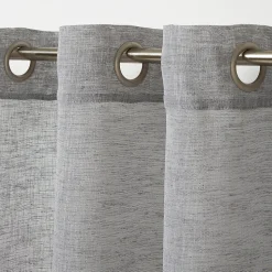 Voilage tamisant à œillets effet lin Howley gris L.260 x l.140cm GoodHome