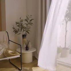 Voilage tamisant à œillets effet tissé Kymbe vert clair L.260 x l.140cm GoodHome
